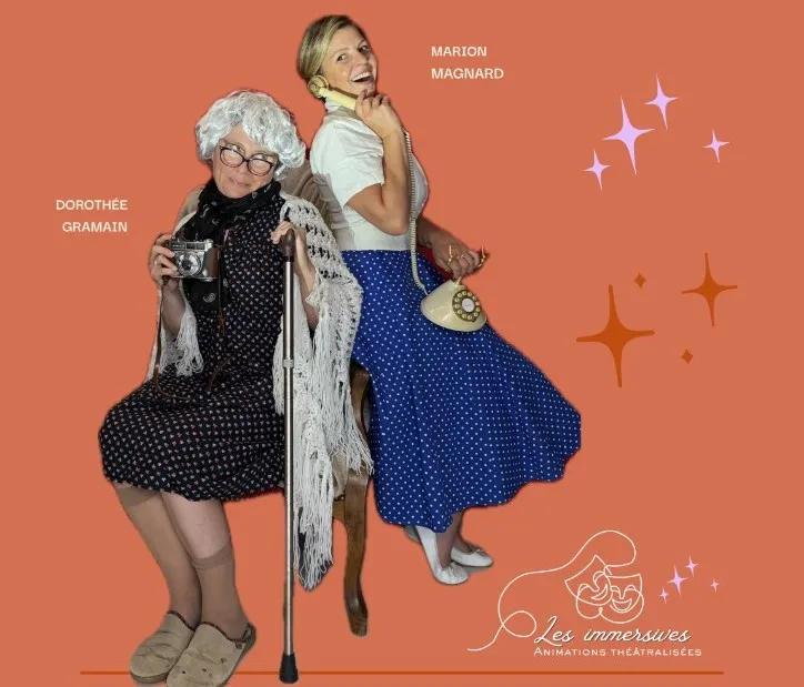 Dorothée et Marion en costume pour le spectacle « À nos souvenirs »